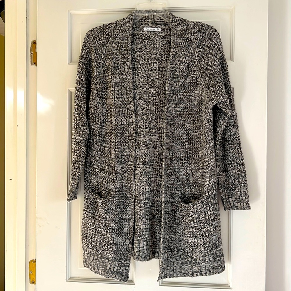Gray Knit Cardigan Sweater. Size M.